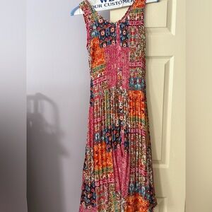 NorthStyle Floral Patchwork Dress in Pink, Blue, and Orange